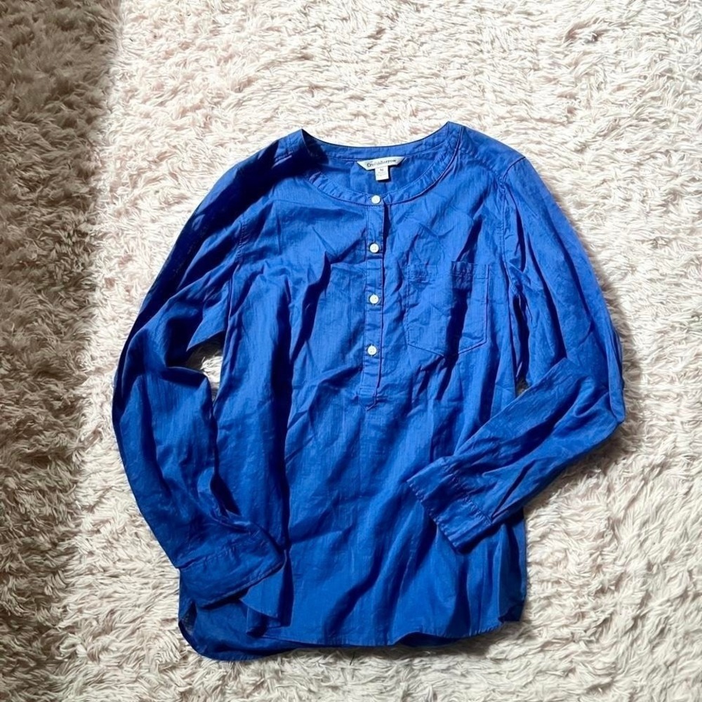 100% Cotton Lightweight Breathable‎ Henley Tunic Womens M Minimalist Capsule